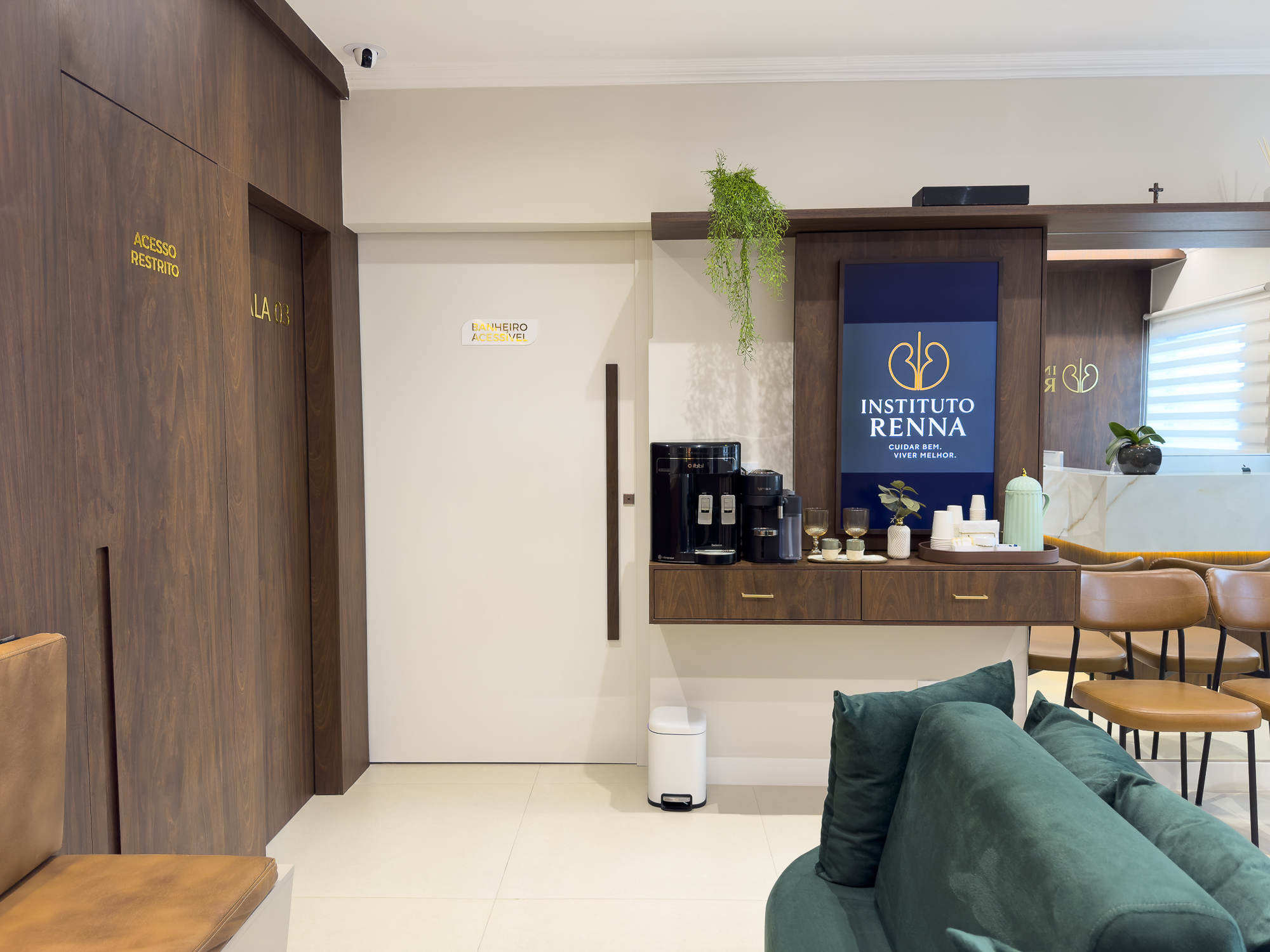 Copa e área de café para pacientes